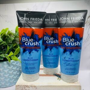 John Frieda Blue Crush Brunettes‎ Hair Blue Conditioner ~ 3 Pcs